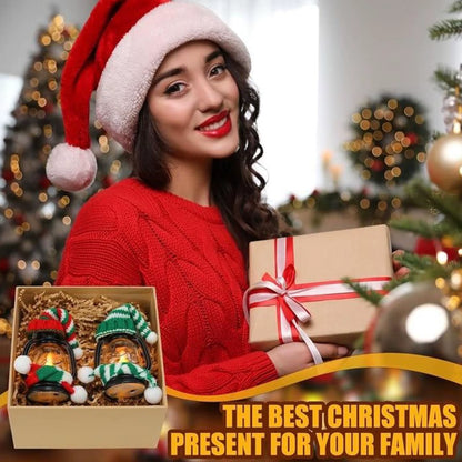 Snowman Lantern Outdoors Mini Christmas Light Decor Winter Lantern with Hats Scarves for Holiday Outdoor Indoor Party Tabletop