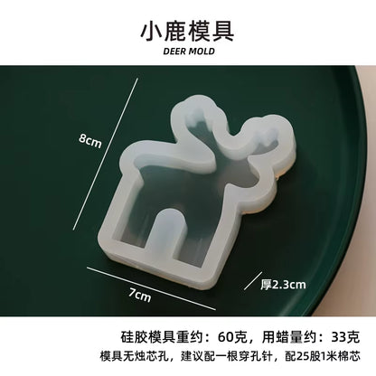 Christmas Series Candle Mold DIY Gingerbread Man Elk Aromatherapy Gypsum Crafts Cement Casting Mold Soap Making Christmas Gifts