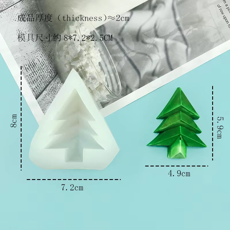 Christmas Series Candle Mold DIY Gingerbread Man Elk Aromatherapy Gypsum Crafts Cement Casting Mold Soap Making Christmas Gifts