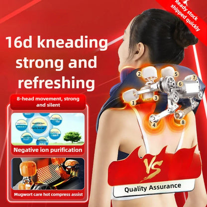 Wireless Neck and Back Massager Neck and Shoulder Knead Ing Massage Shawl Neck Cervical Relaxing Trapezius Massager