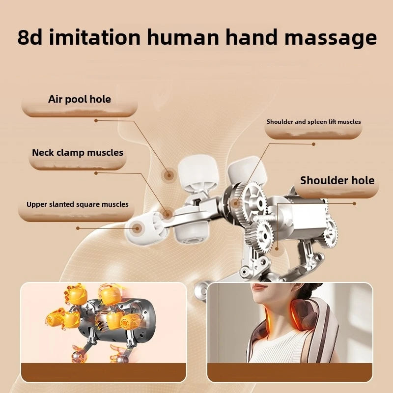 Wireless Neck and Back Massager Neck and Shoulder Knead Ing Massage Shawl Neck Cervical Relaxing Trapezius Massager