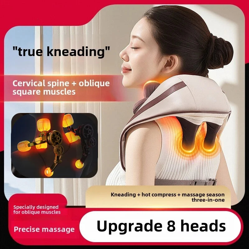 Wireless Neck and Back Massager Neck and Shoulder Knead Ing Massage Shawl Neck Cervical Relaxing Trapezius Massager