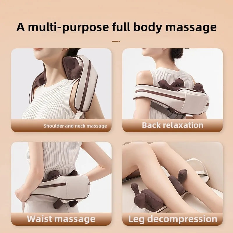 Wireless Neck and Back Massager Neck and Shoulder Knead Ing Massage Shawl Neck Cervical Relaxing Trapezius Massager