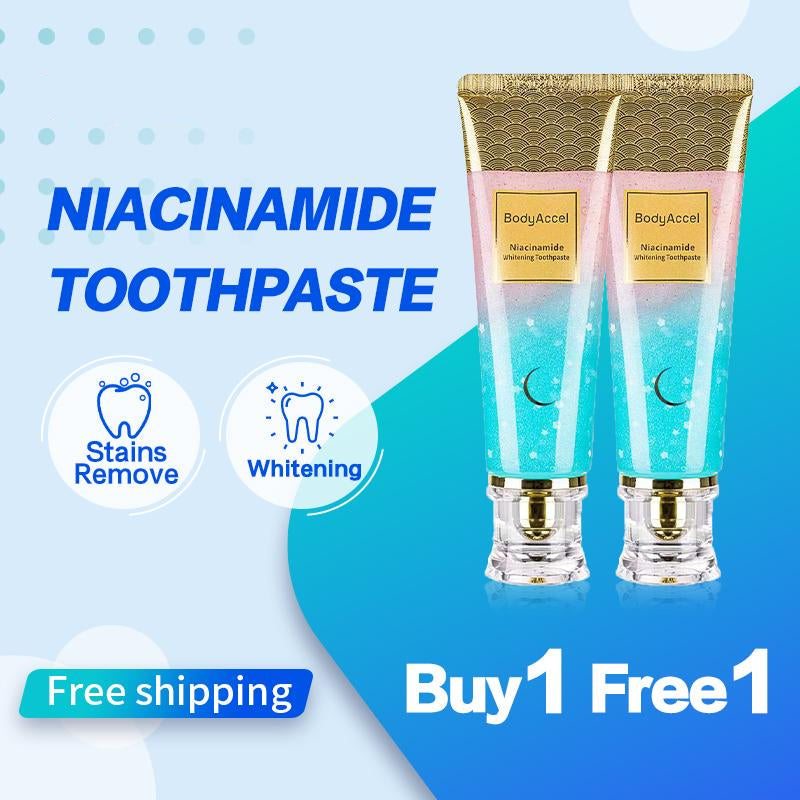 【Buy 1 Free 1】Bodyaccel Probiotic Whitening Toothpaste, Free of Fluoride, Nicotinamide, anti Plaque, Oral Health Management Teeth Whitening Solution