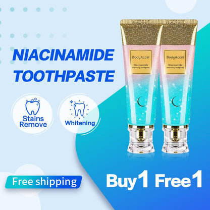 【Buy 1 Free 1】Bodyaccel Probiotic Whitening Toothpaste, Free of Fluoride, Nicotinamide, anti Plaque, Oral Health Management Teeth Whitening Solution