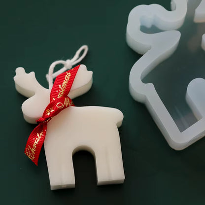 Christmas Series Candle Mold DIY Gingerbread Man Elk Aromatherapy Gypsum Crafts Cement Casting Mold Soap Making Christmas Gifts