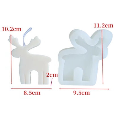 Christmas Series Candle Mold DIY Gingerbread Man Elk Aromatherapy Gypsum Crafts Cement Casting Mold Soap Making Christmas Gifts